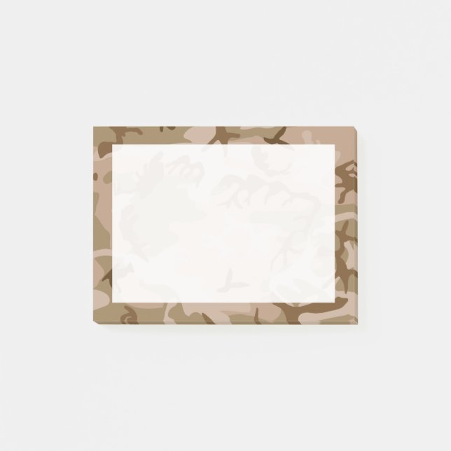 Bloco Post-it Camuflagem Verde Marrom Bege Deserto (Frente)