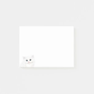 Bloco Post-it Cara persa branca do gatinho