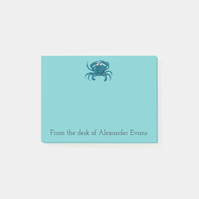 Bloco Post-it Caranguejo azul (Frente)