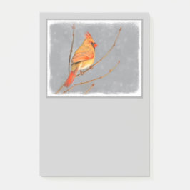 Bloco Post-it Cardeal para pintura de galho - Arte original de p