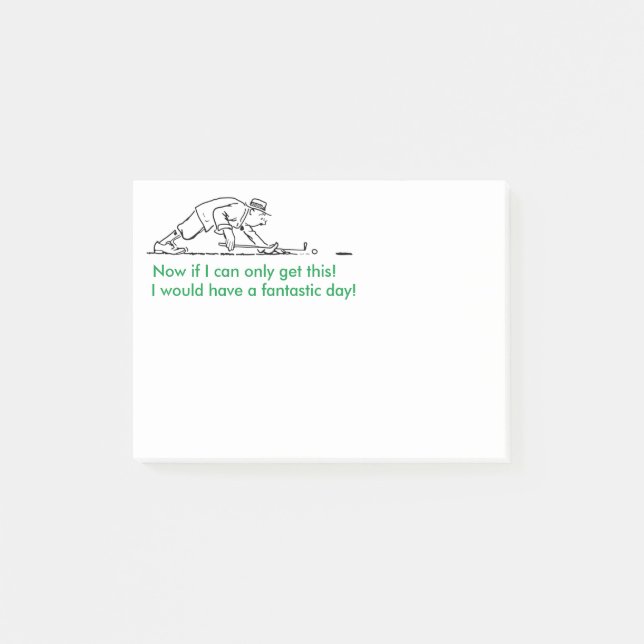 Bloco Post-it Cargo--Notas do jogador de golfe (Frente)