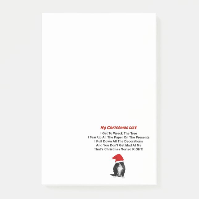 Bloco Post-it Cargo--Notas mal-humoradas do Natal do gato (Frente)