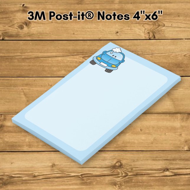 Bloco Post-it Carro azul com bolhas (Criador carregado)