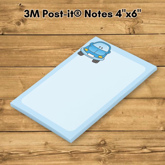 Bloco Post-it Carro de desenho azul (Criador carregado)
