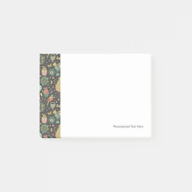 Bloco Post-it Cartão brilhante saboroso do chá (Frente)