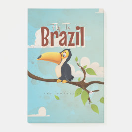 Bloco Post-it Cartaz de viagem de Tucano para voar para o Brasil