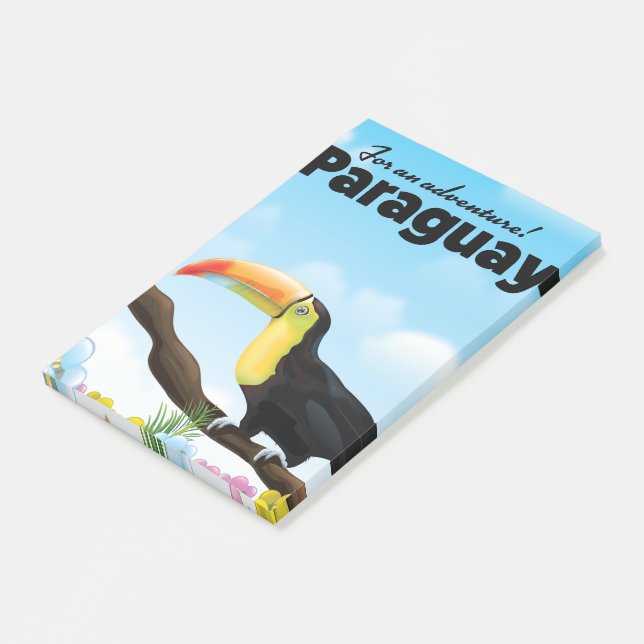 Bloco Post-it Cartaz de viagem do Tucano do Paraguai (Inclinado)