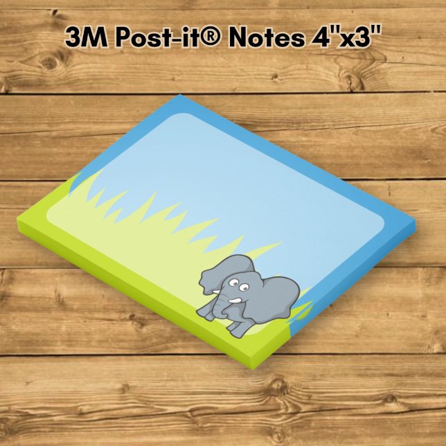 Bloco Post-it Cartoon de elefante cinza (Criador carregado)