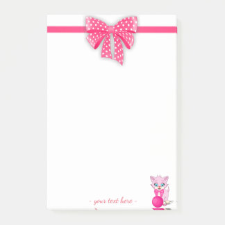 Bloco Post-it Cartoon de Kitten Cutie Pink