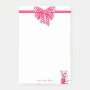 Bloco Post-it Cartoon de Kitten Rosa