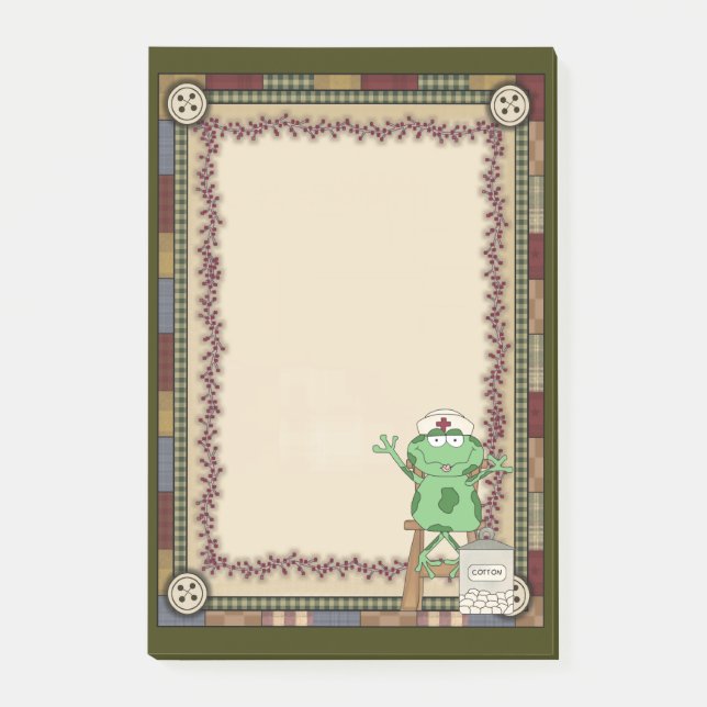 Bloco Post-it Cartoon Nurse Sapo Posta-it-notes (Frente)