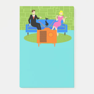 Bloco Post-it Casal Retroativo com Notas de Posto Cat