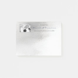 Bloco Post-it Casamento Obrigado A Favor Da Cinza Silver White O