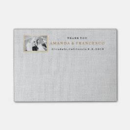 Bloco Post-it Casamento Obrigado Presente Cinza Burlap