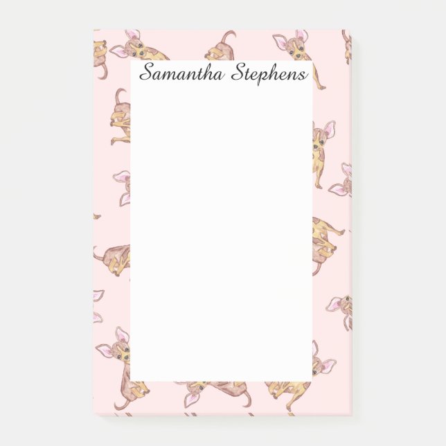 Bloco Post-it Castanho-de-rosa pintado com aquaúde branca (Frente)