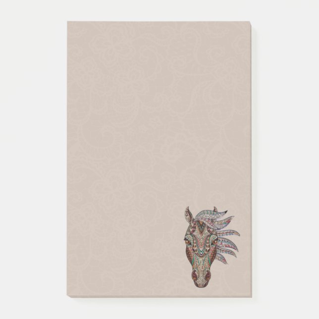 Bloco Post-it Cavalo tribal (Frente)