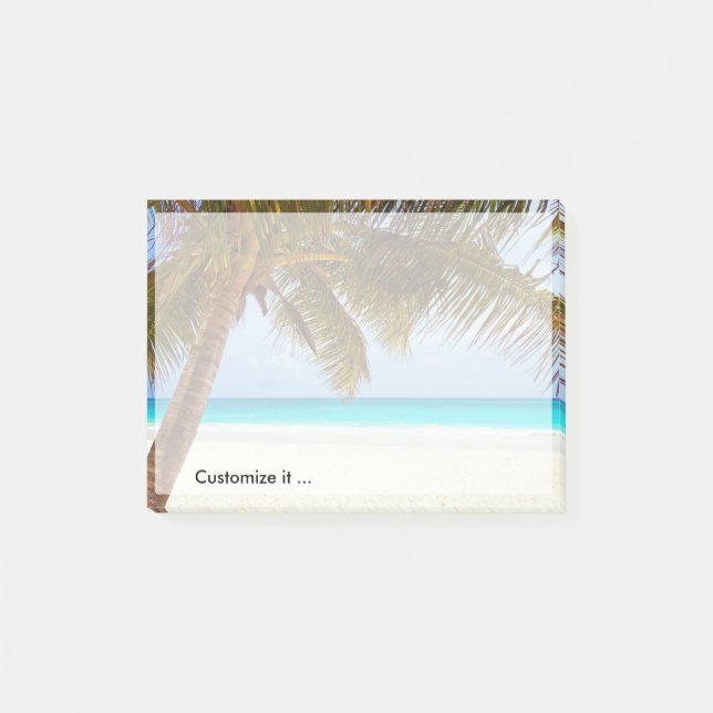 Bloco Post-it Cena de refrigeração tropical da praia (Frente)