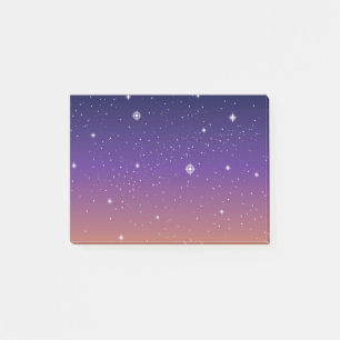 Bloco Post-it Céu estrelado roxo e Dourado do por do sol