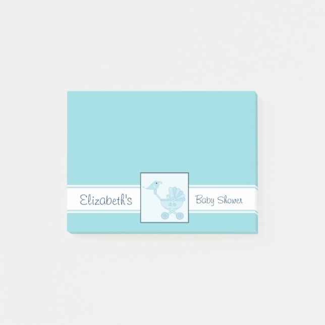 Bloco Post-it Chá de fraldas de Bebês e Mamães Bluebird (Frente)