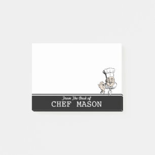 Bloco Post-it Chef de Gordura Engraçado Personalizado