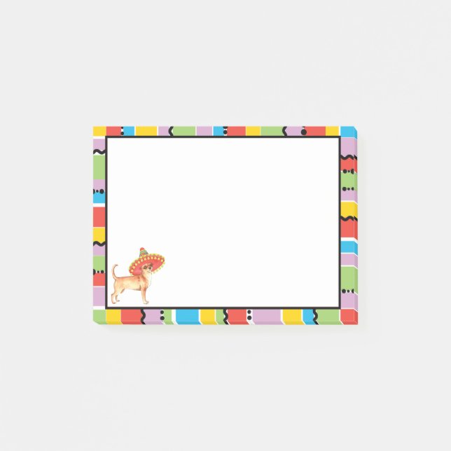 Bloco Post-it Chihuahua da festa (Frente)