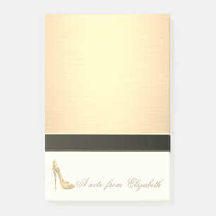 Bloco Post-it Chique Elegante  Feminino com Estilo ,Falso Ouro, 