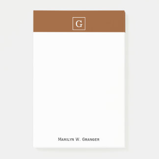 Bloco Post-it Chocolate Castanho Branco com estrutura inicial Mo