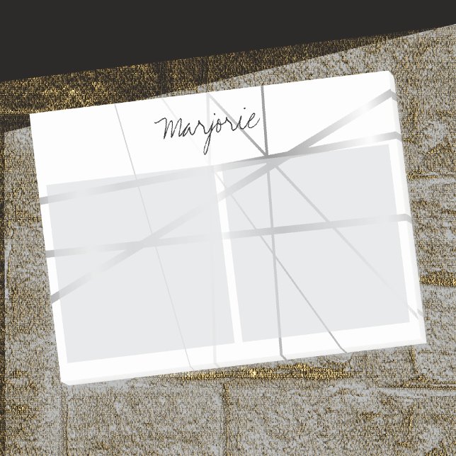 Bloco Post-it Cinzas de Prata Olhar Linhas Geométricas Adicionar (Depiction of Front of Post-it® Notes)