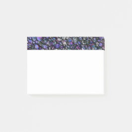 Bloco Post-it Círculos Abstratos Desenhados à Mão, Azul, Roxo, P