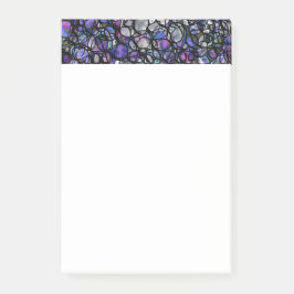 Bloco Post-it Círculos Abstratos Desenhados à Mão, Azul, Roxo, P