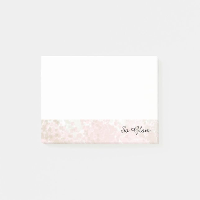 Bloco Post-it Classe Rosa e Dourado Tão Glam (Frente)