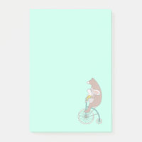 Coelhinho Whimsical e Urso Andando de bicicleta