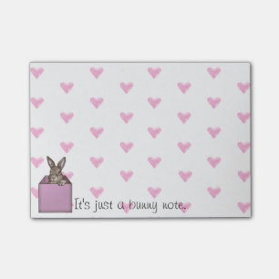 Bloco Post-it coelho-em--box cor-de-rosa