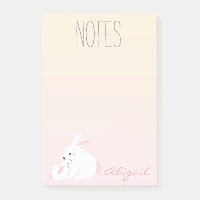 Bloco Post-it Coelhos bonitos | Notas de Posto personalizadas (Frente)
