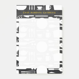 Bloco Post-it Colagem de Cozinha em Madeira Negra