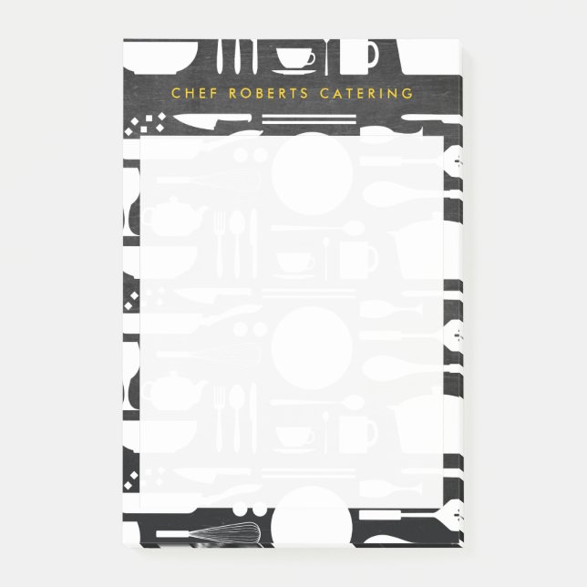 Bloco Post-it Colagem de Cozinha em Madeira Negra (Frente)