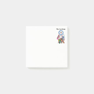 Bloco Post-it Coletor lindo do sonho do arco-íris da aguarela