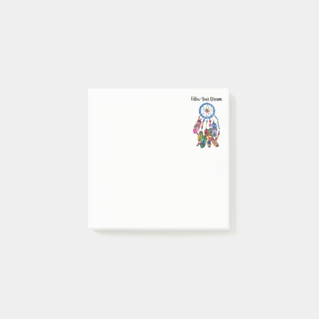 Bloco Post-it Coletor lindo do sonho do arco-íris da aguarela (Frente)