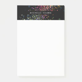 Bloco Post-it Colorida Confetti Bokeh no Black Modern II
