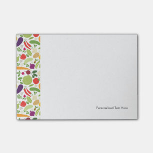 Bloco Post-it Comida em um fundo branco