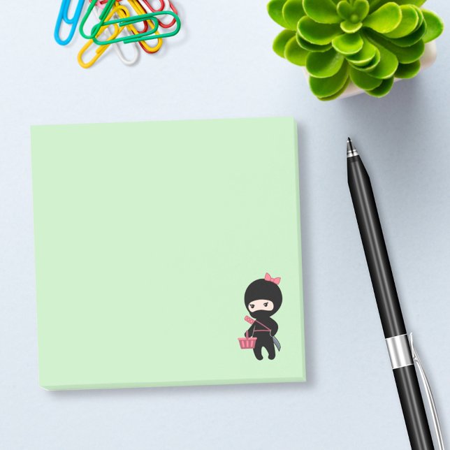 Bloco Post-it Comprando Ninja Girl em verde (Criador carregado)