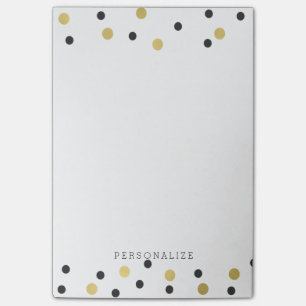 Bloco Post-it Confetes Dourados pretos