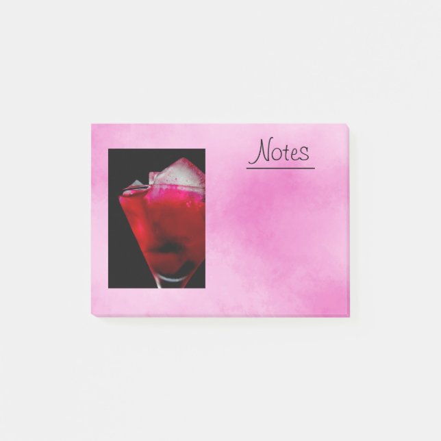 Bloco Post-it Coquetel Vermelho e Rosa (Frente)