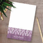 Bloco Post-it Cor damasco e Nome da Vintage Plum<br><div class="desc">Uma maneira pessoal de enviar mensagens para o seu melhor amigo.</div>