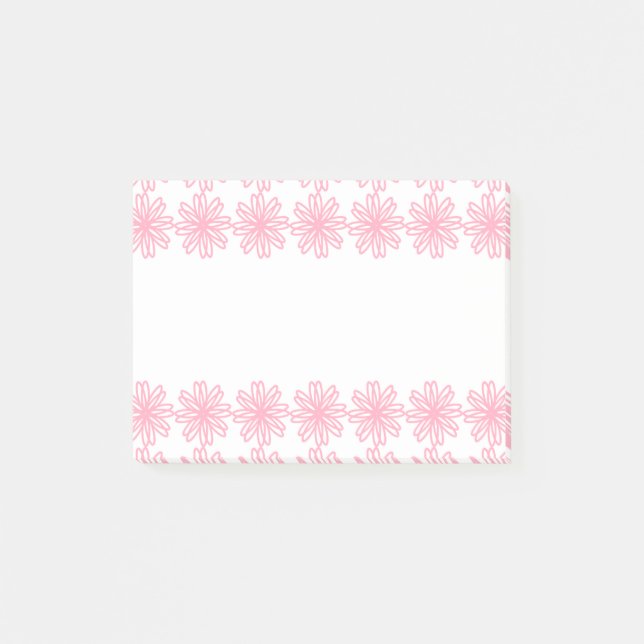 Bloco Post-it Cor-de-rosa e branco personalizados (Frente)