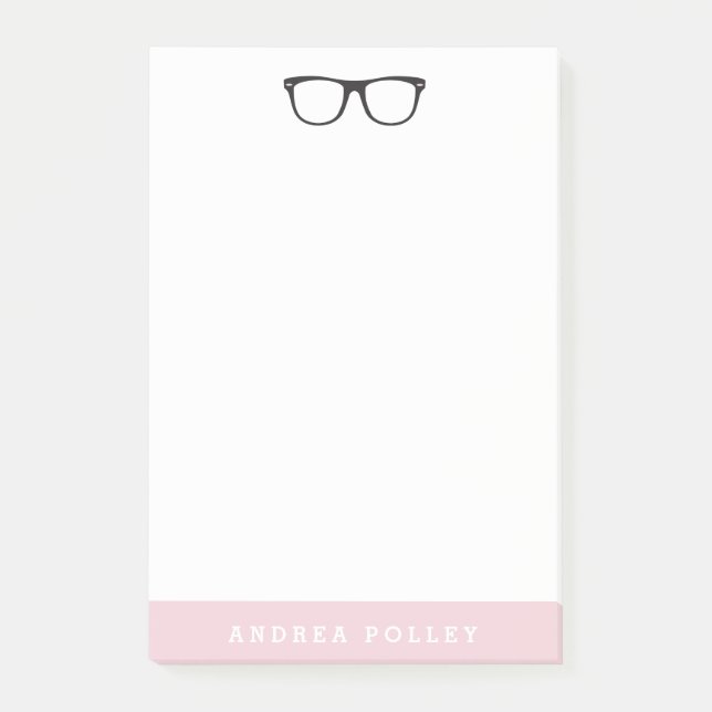 Bloco Post-it COR PERSONALIZADA Óculos Pretos Nerdy Pessoal (Frente)