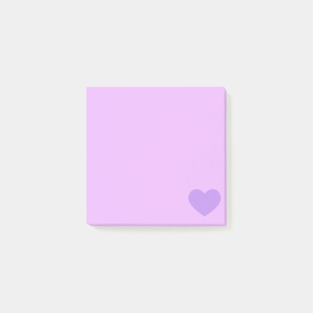 Bloco Post-it Coração roxo de Emoji (Frente)