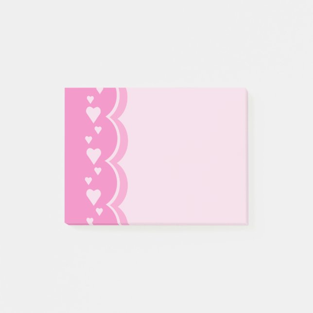Bloco Post-it Corações Rosa (Frente)