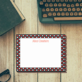 Bloco Post-it Corações Vermelho e Branco Postar Notas de Ti Pers