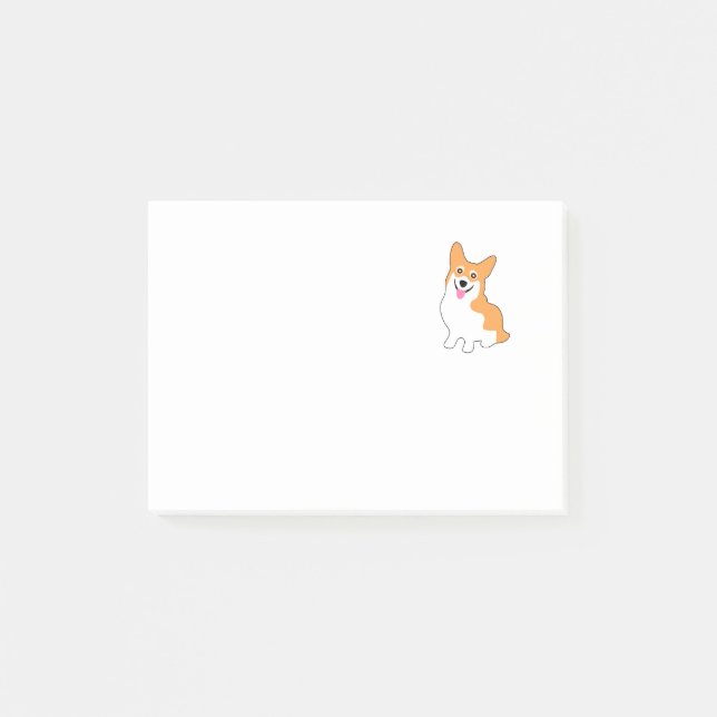 Bloco Post-it Corgi pequeno bonito (Frente)